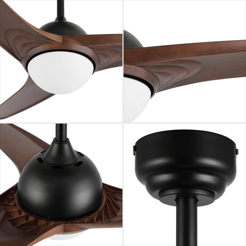 Sully Contemporary Industrial Iron/Plastic Integrated Led Ceiling Fan. Picture 11