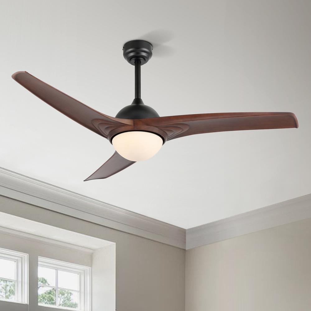 Sully Contemporary Industrial Iron/Plastic Integrated Led Ceiling Fan. Picture 15