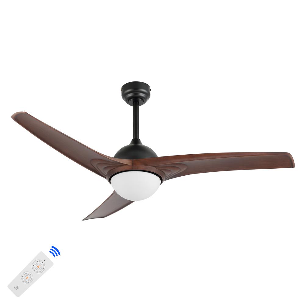 Sully Contemporary Industrial Iron/Plastic Integrated Led Ceiling Fan. Picture 2