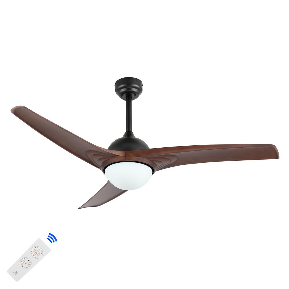 Sully Contemporary Industrial Iron/Plastic Integrated Led Ceiling Fan. Picture 3