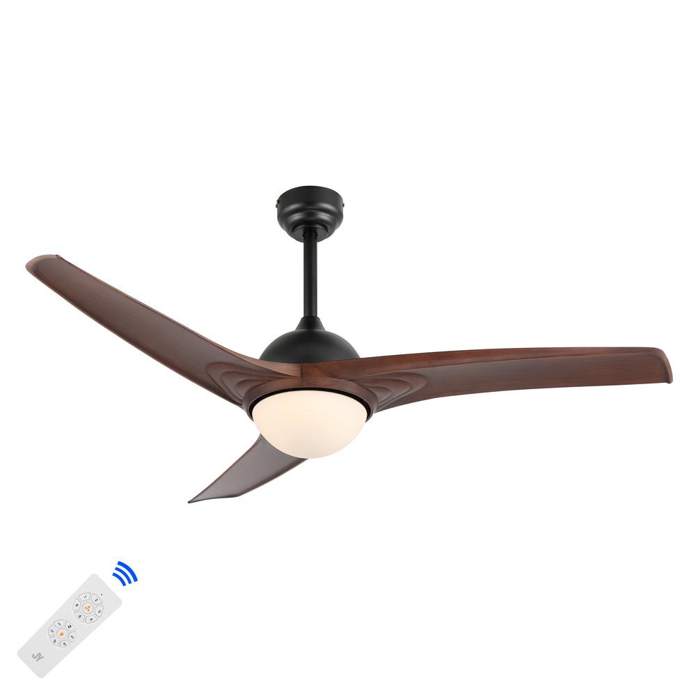 Sully Contemporary Industrial Iron/Plastic Integrated Led Ceiling Fan. Picture 4