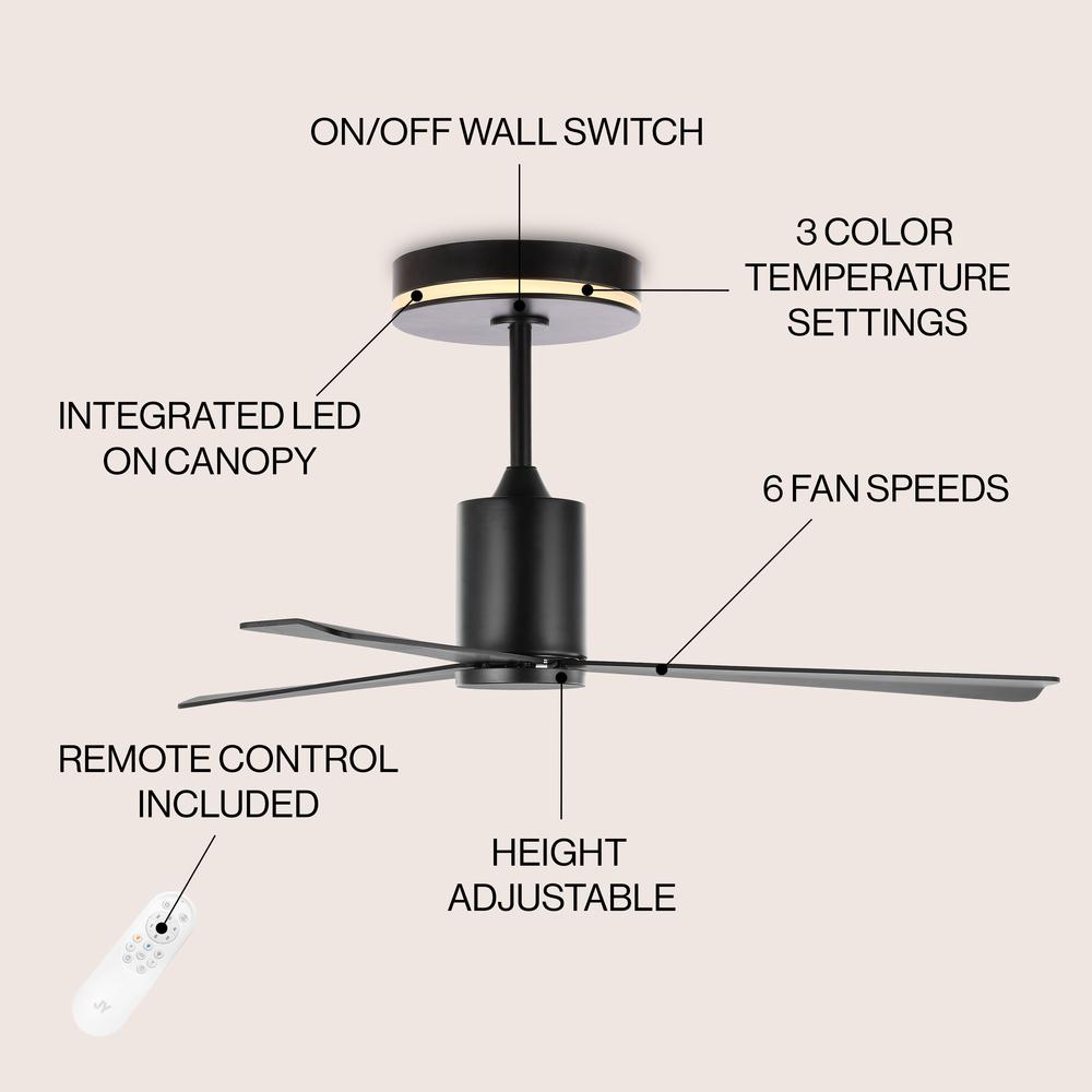 Minimalist 6-Speed Iron Height Adjustable Integrated Led Ceiling Fan. Picture 3