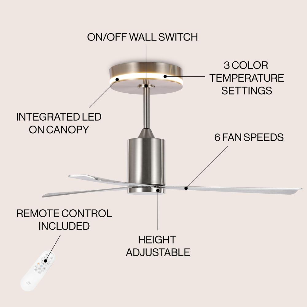 Minimalist 6-Speed Iron Height Adjustable Integrated Led Ceiling Fan. Picture 3