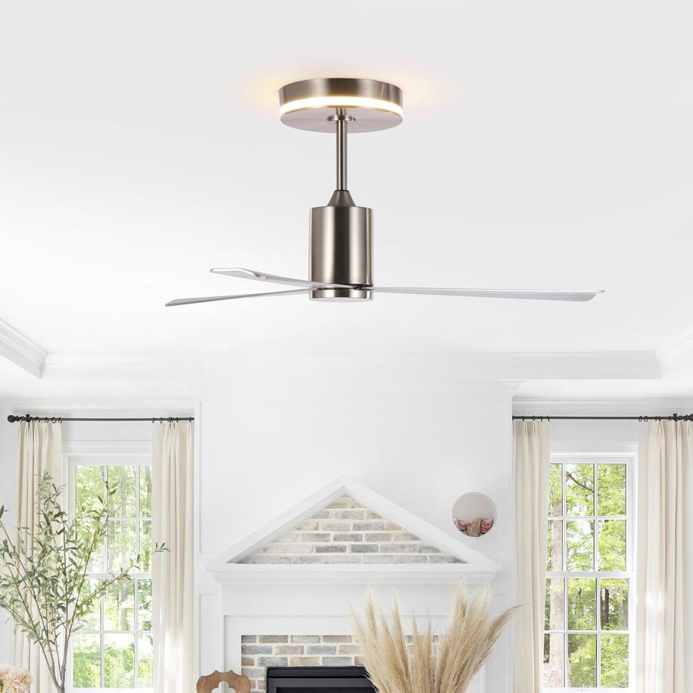 Minimalist 6-Speed Iron Height Adjustable Integrated Led Ceiling Fan. Picture 6