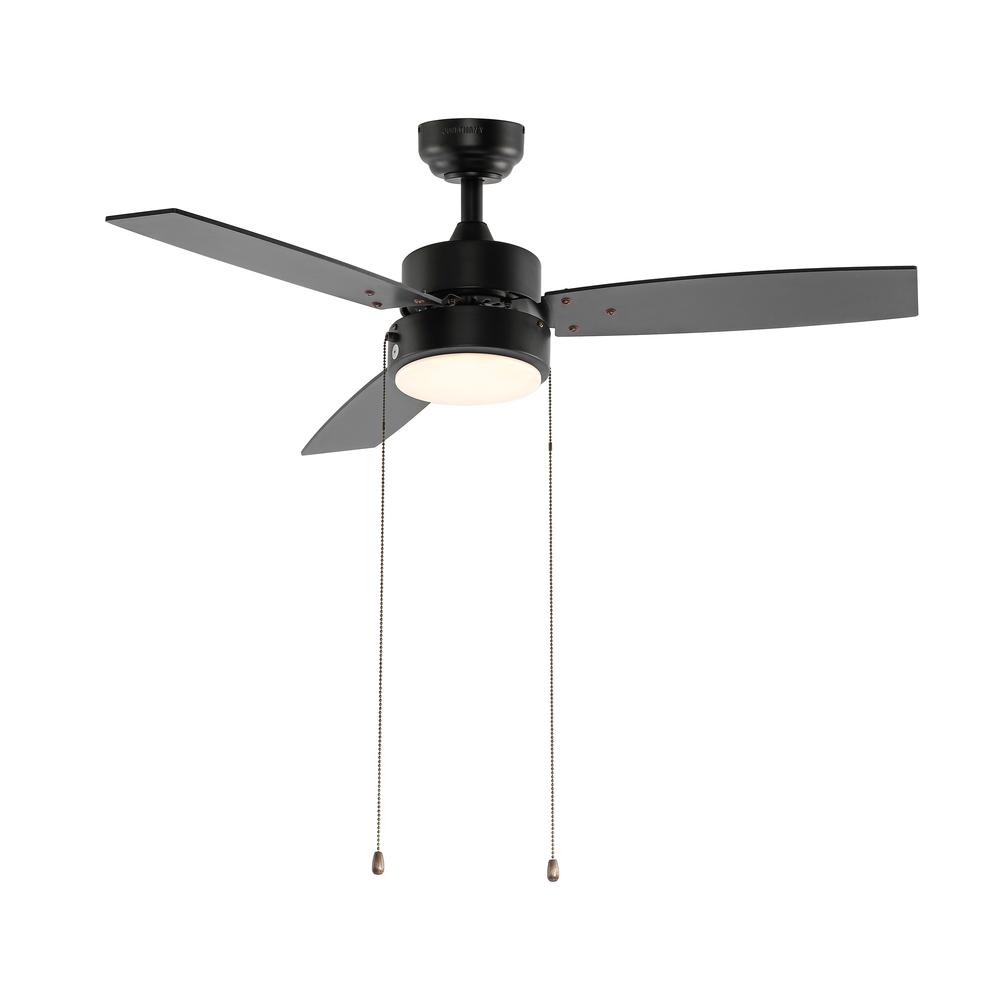 3-Speed Iron Height Adjustable Integrated LED Ceiling Fan with Pull Chains. Picture 1