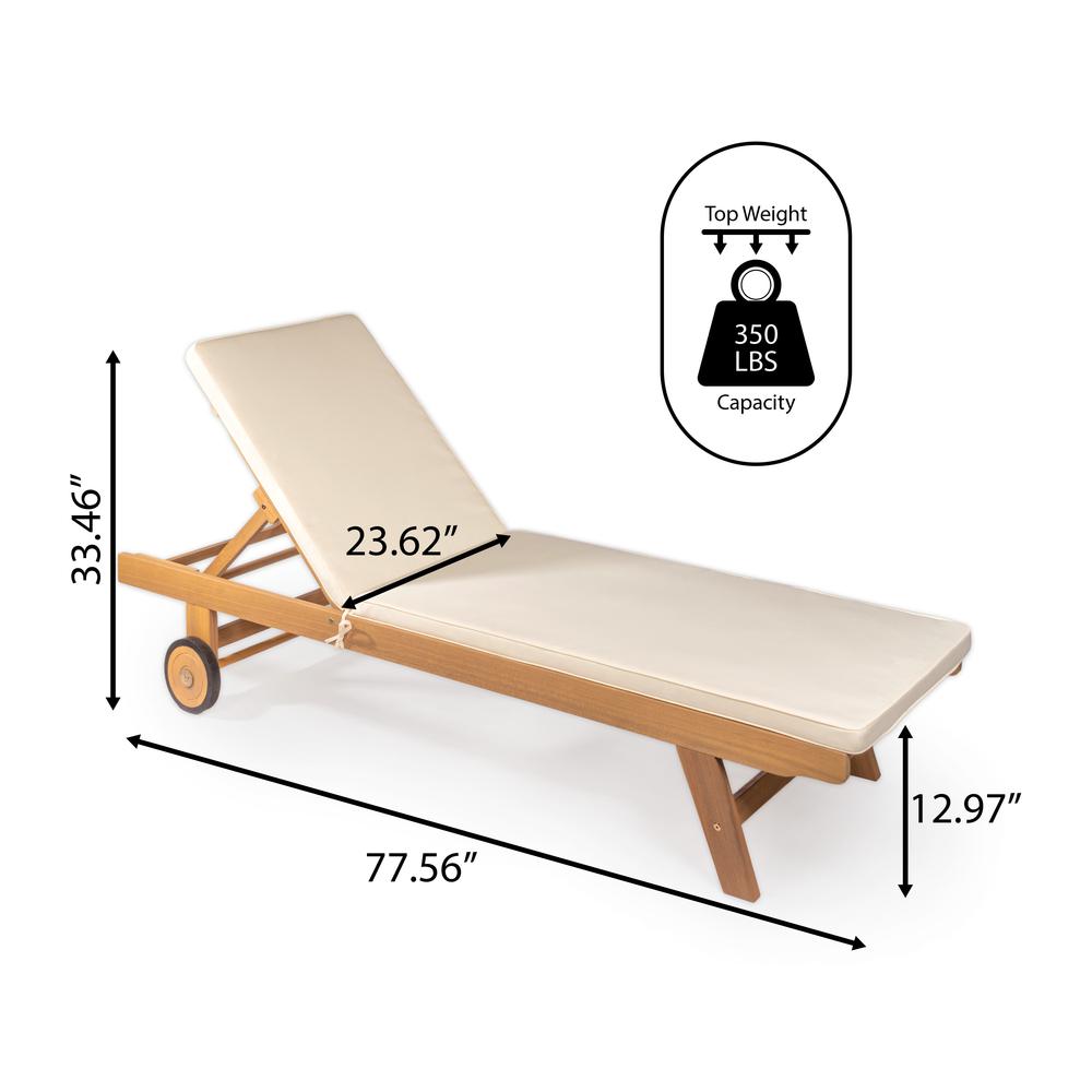 Mallorca Modern Classic Adjustable Acacia Wood Chaise Outdoor Lounge Chair. Picture 4