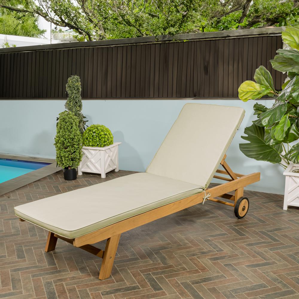 Mallorca Modern Classic Adjustable Acacia Wood Chaise Outdoor Lounge Chair. Picture 6