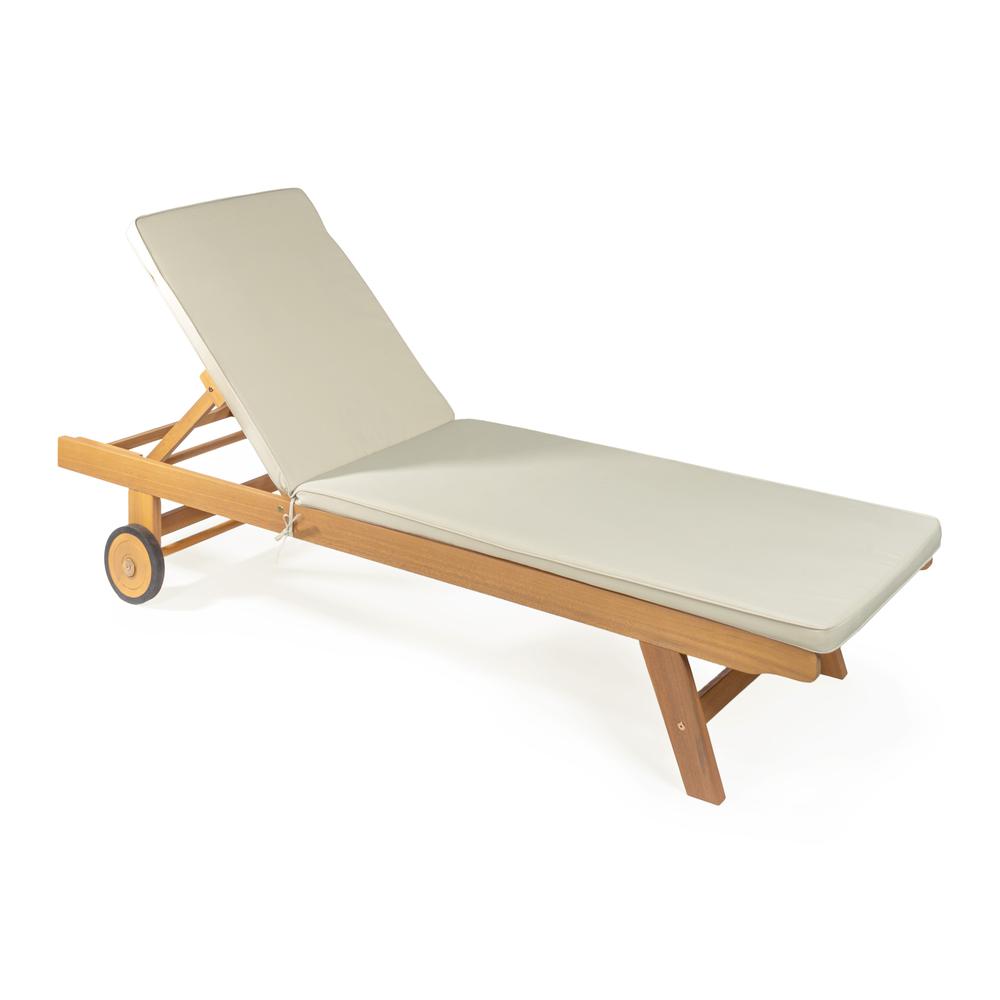 Mallorca Modern Classic Adjustable Acacia Wood Chaise Outdoor Lounge Chair. Picture 1
