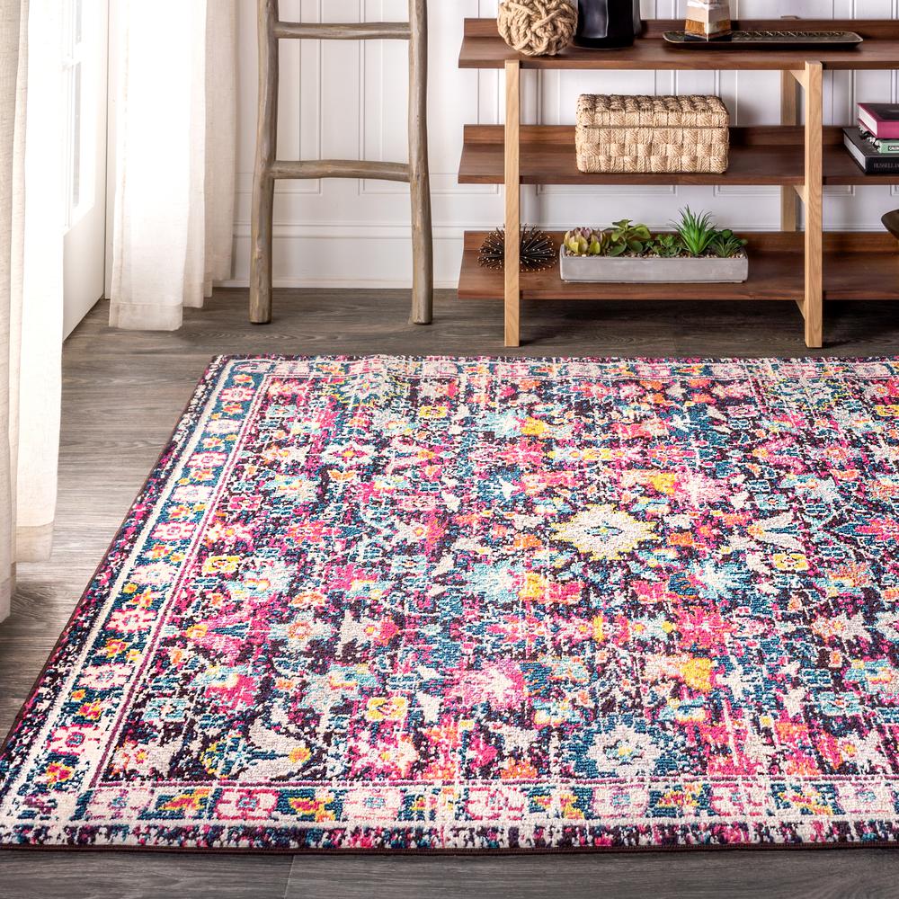 Alfombra Modern Persian Boho Floral Area Rug. Picture 4