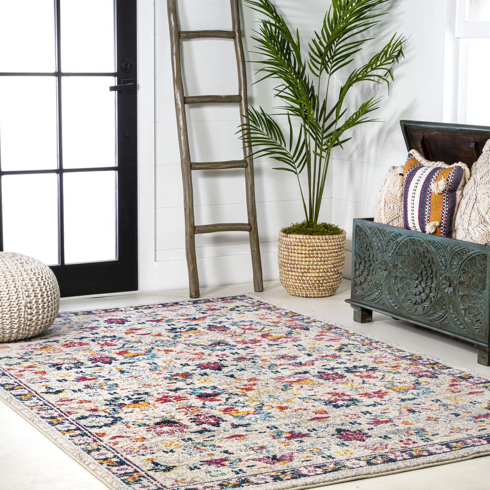 Alfombra Modern Persian Boho Floral Area Rug. Picture 6