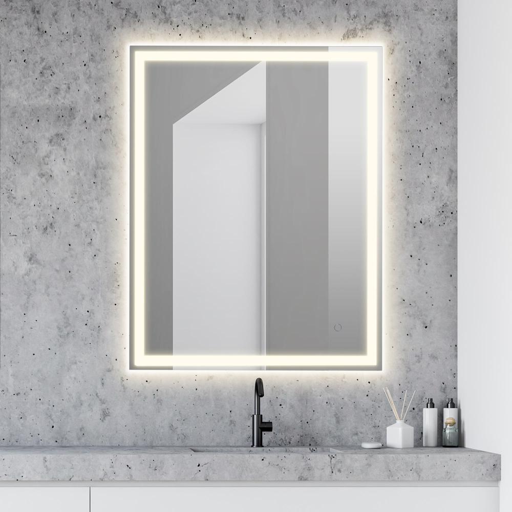 Anti-Fog Aluminum Frontback Lit Tri Color LED Bathroom Vanity Mirror. Picture 4