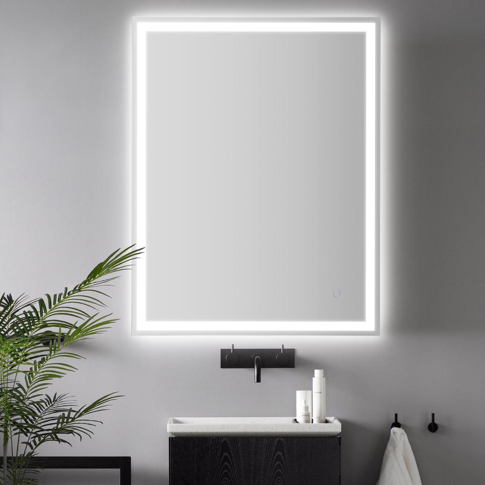 Anti-Fog Aluminum Frontback Lit Tri Color LED Bathroom Vanity Mirror. Picture 5