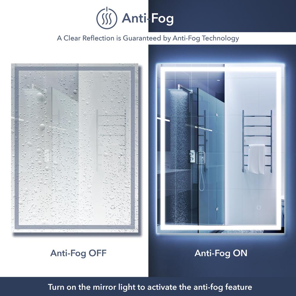 Anti-Fog Aluminum Frontback Lit Tri Color LED Bathroom Vanity Mirror. Picture 10