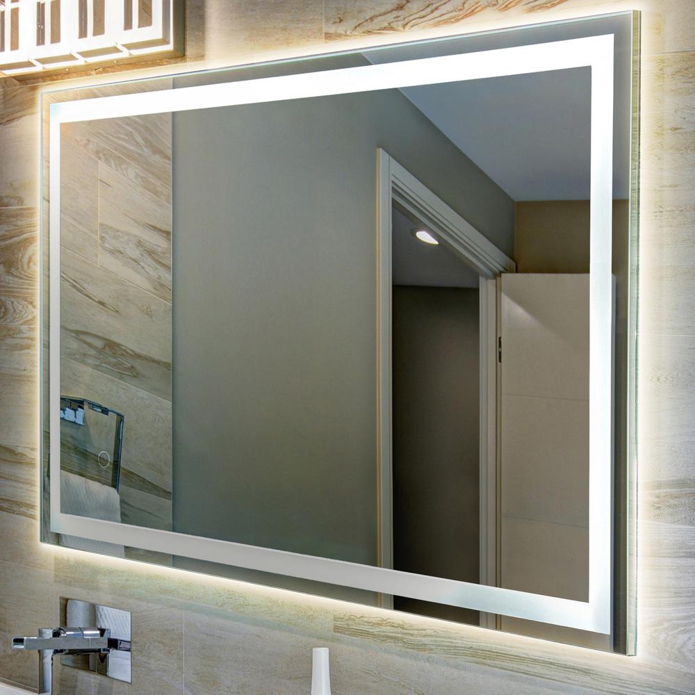 Anti-Fog Aluminum Frontback Lit Tri Color LED Bathroom Vanity Mirror. Picture 7