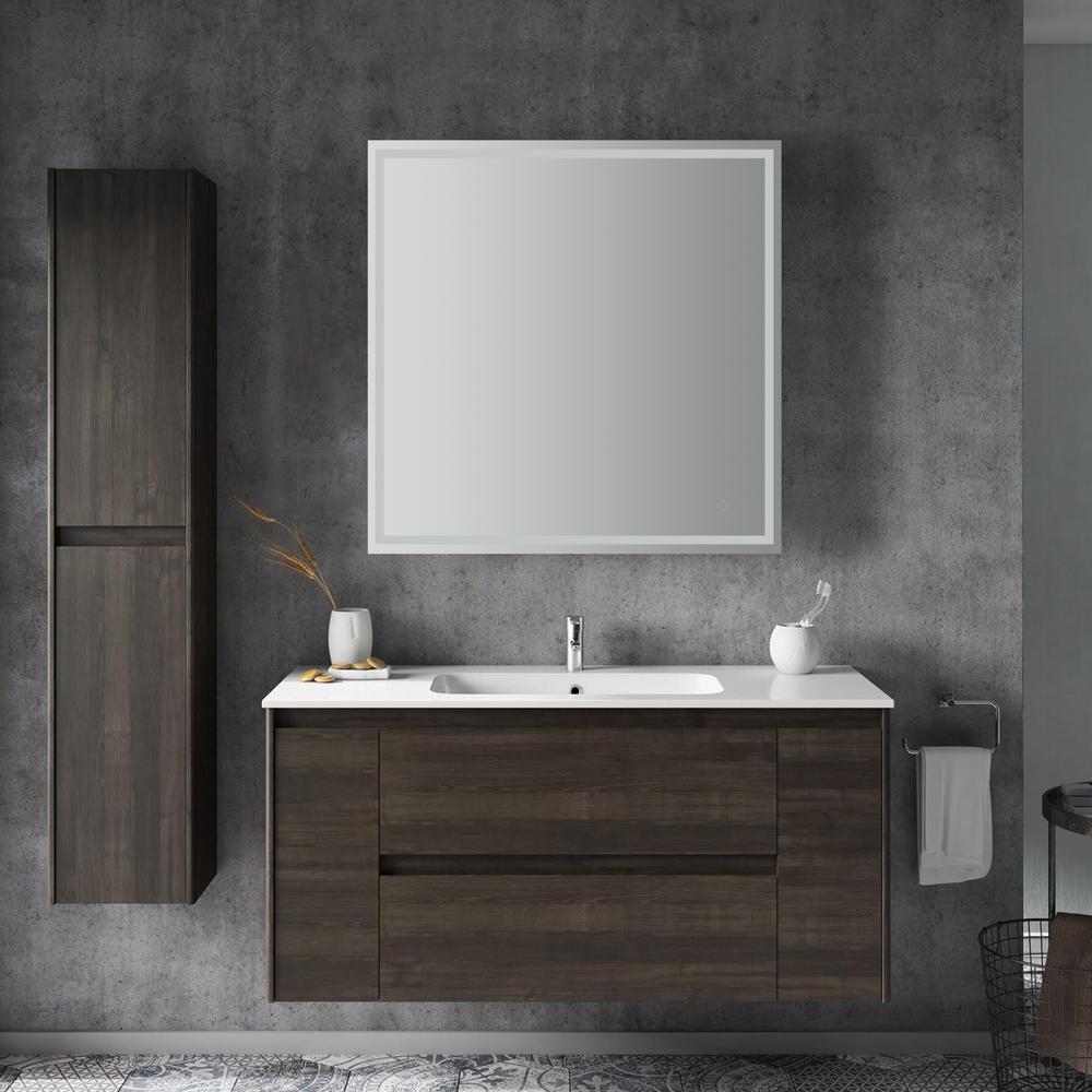 Pax Large Square Frameless Antifog Front/Back-Lit Wall Bathroom Vanity Mirror. Picture 8