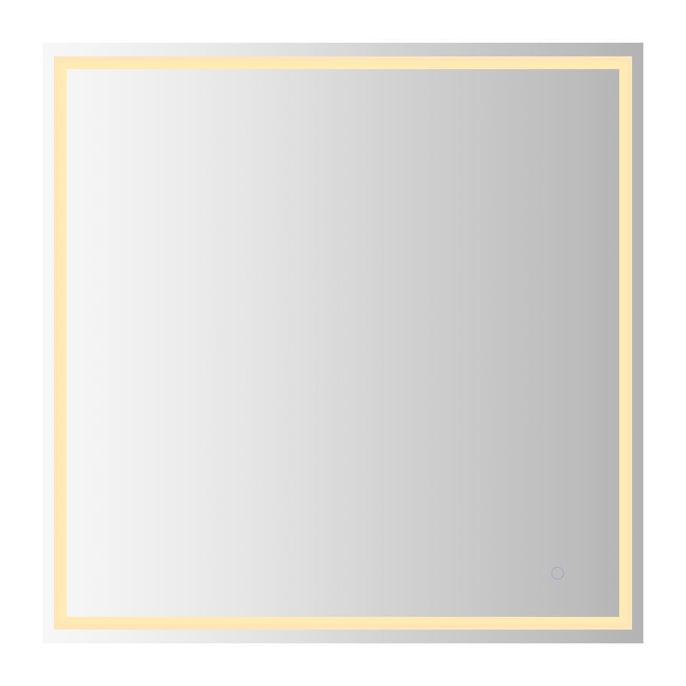 Pax Large Square Frameless Antifog Front/Back-Lit Wall Bathroom Vanity Mirror. Picture 1