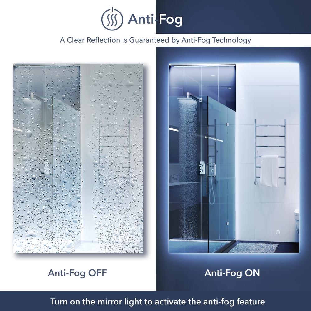 Anti-Fog Aluminum Back Lit Tri Color LED Bathroom Vanity Mirror. Picture 8
