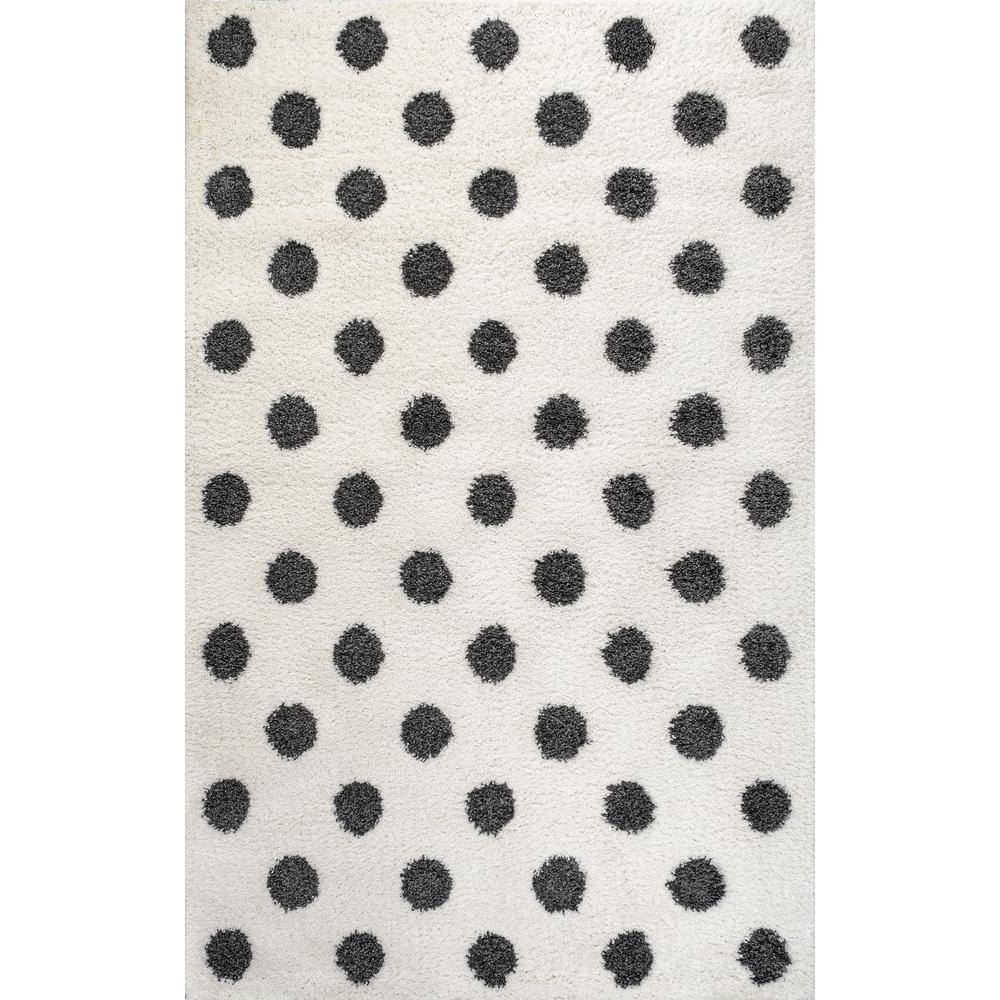 Pere Modern Charcoal Dot Shag Area Rug. Picture 1