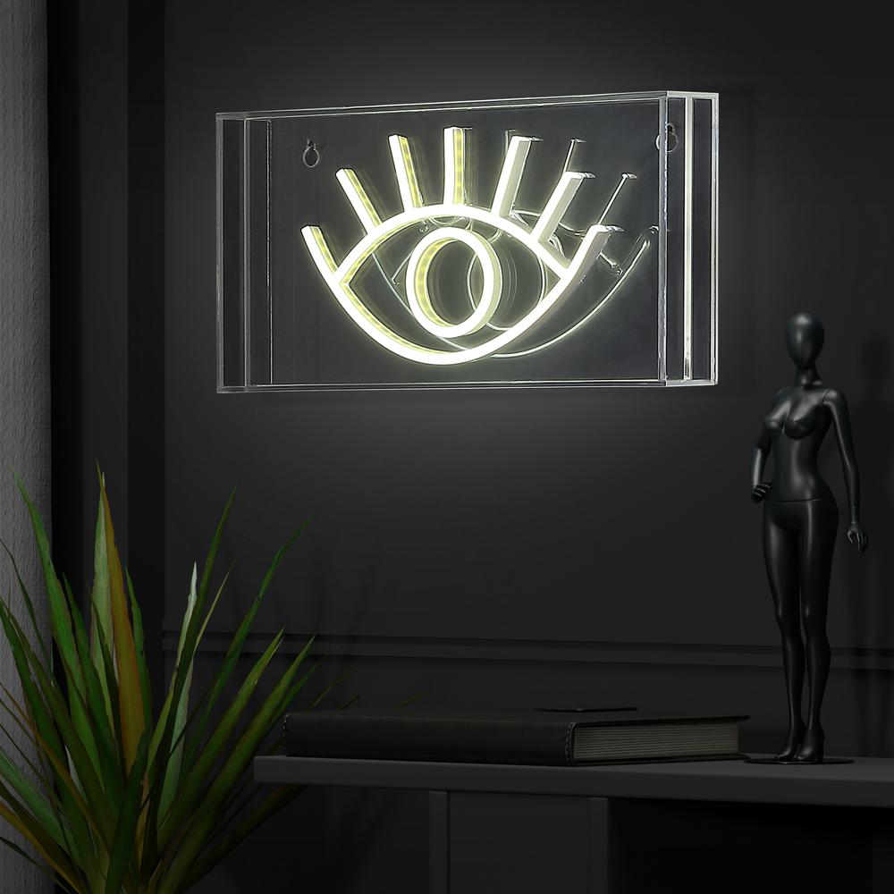 Eye Contemporary Glam Acrylic Box USB Operated LED Neon Light. Picture 6