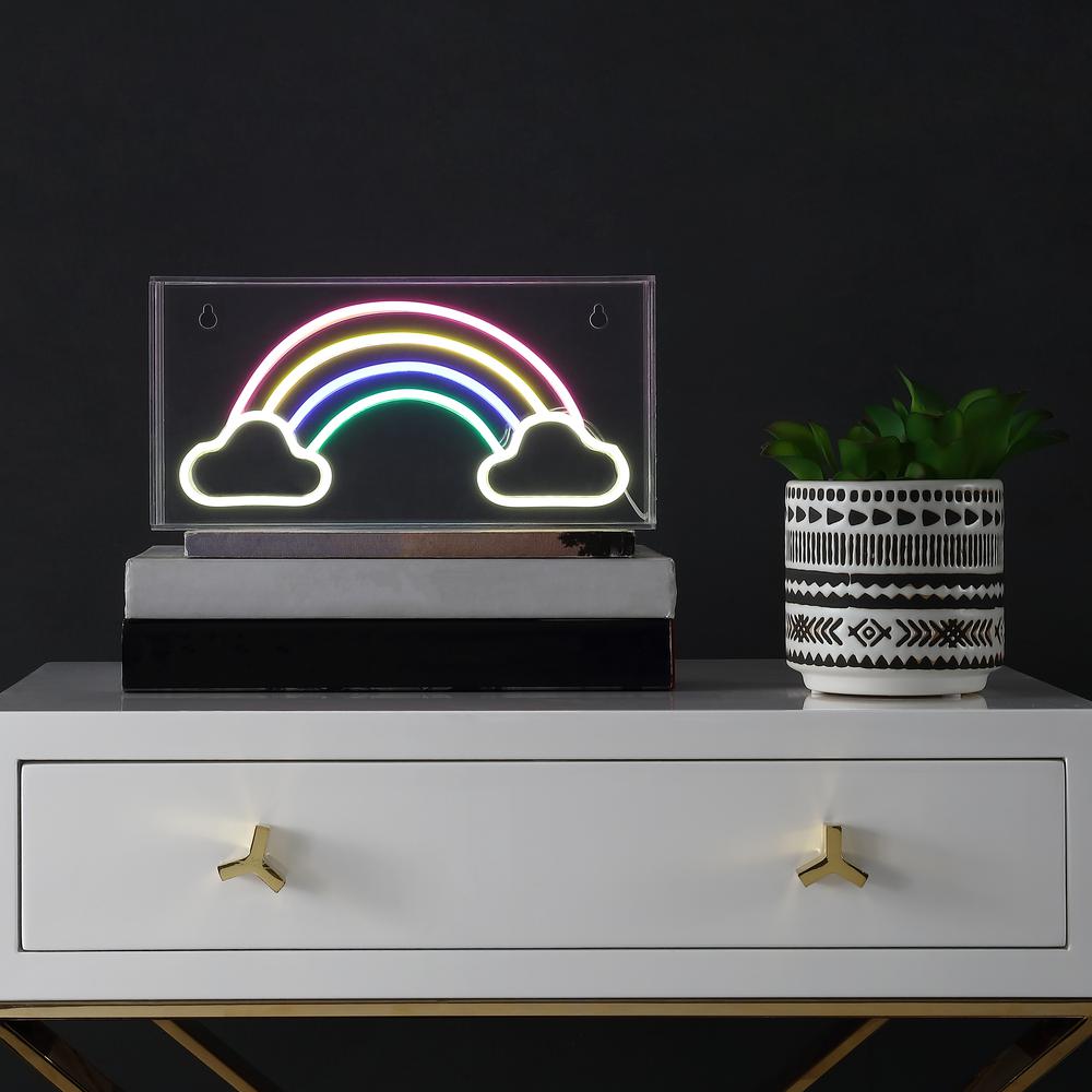 Rainbow Contemporary Glam Acrylic Box USB Operated LED Neon Light. Picture 3