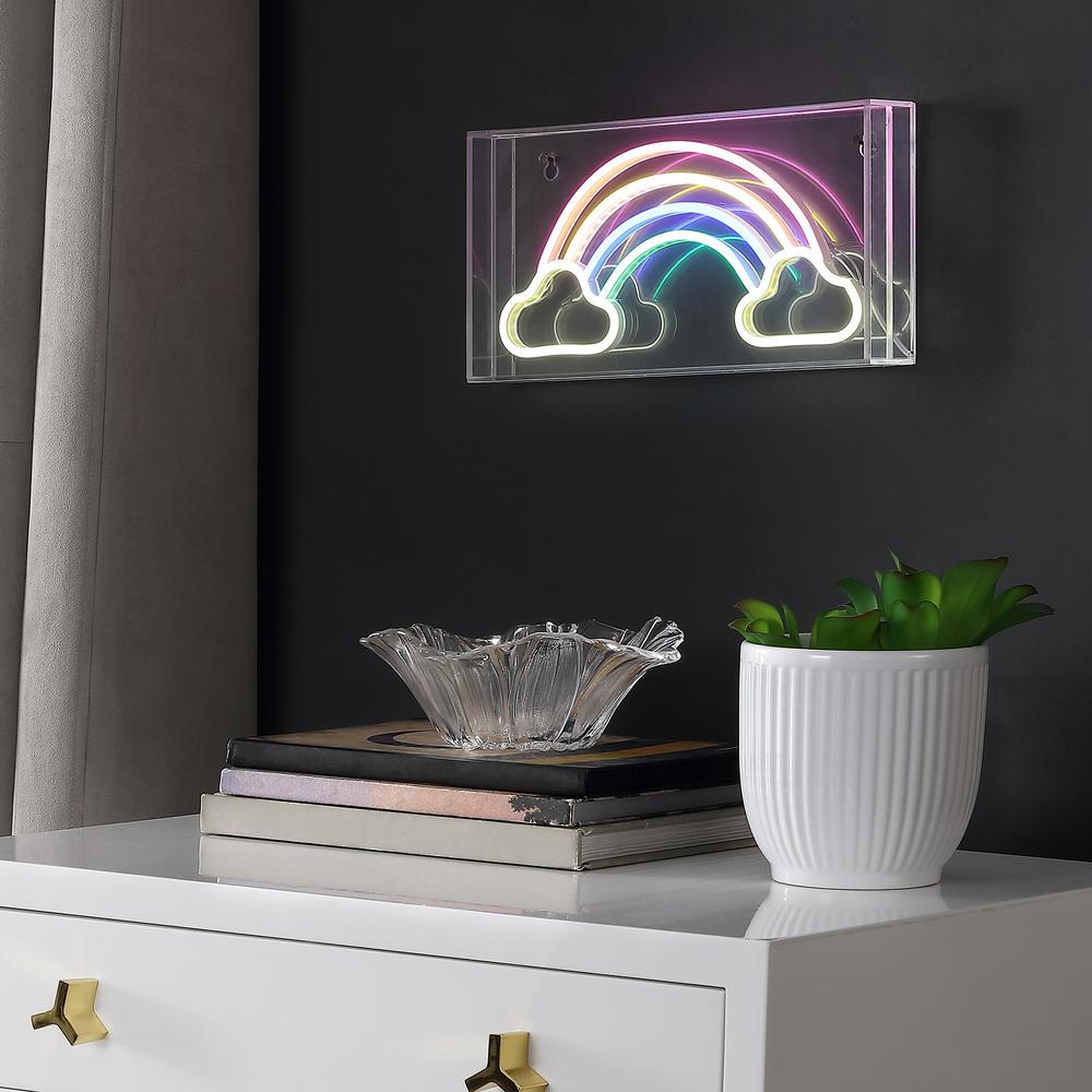 Rainbow Contemporary Glam Acrylic Box USB Operated LED Neon Light. Picture 4