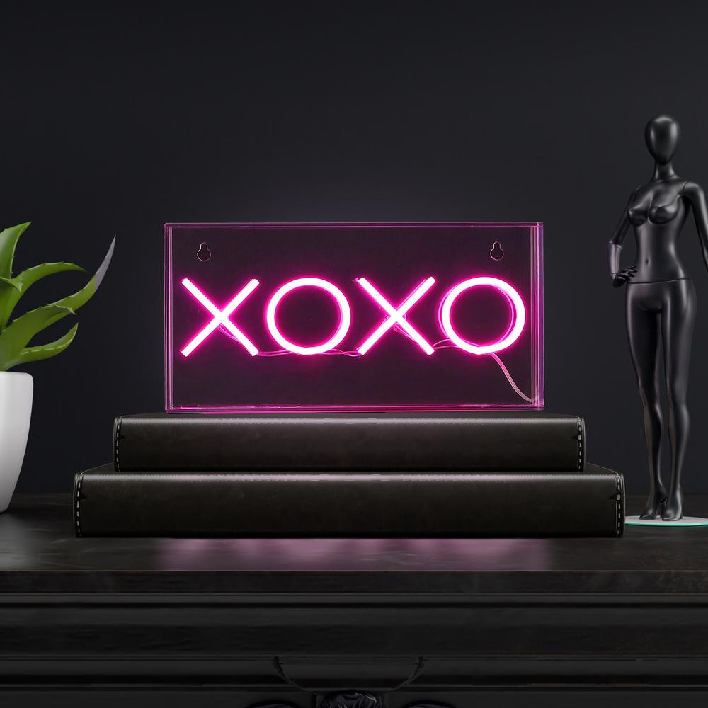 Xoxo Contemporary Glam Acrylic Box USB Operated LED Neon Light. Picture 5
