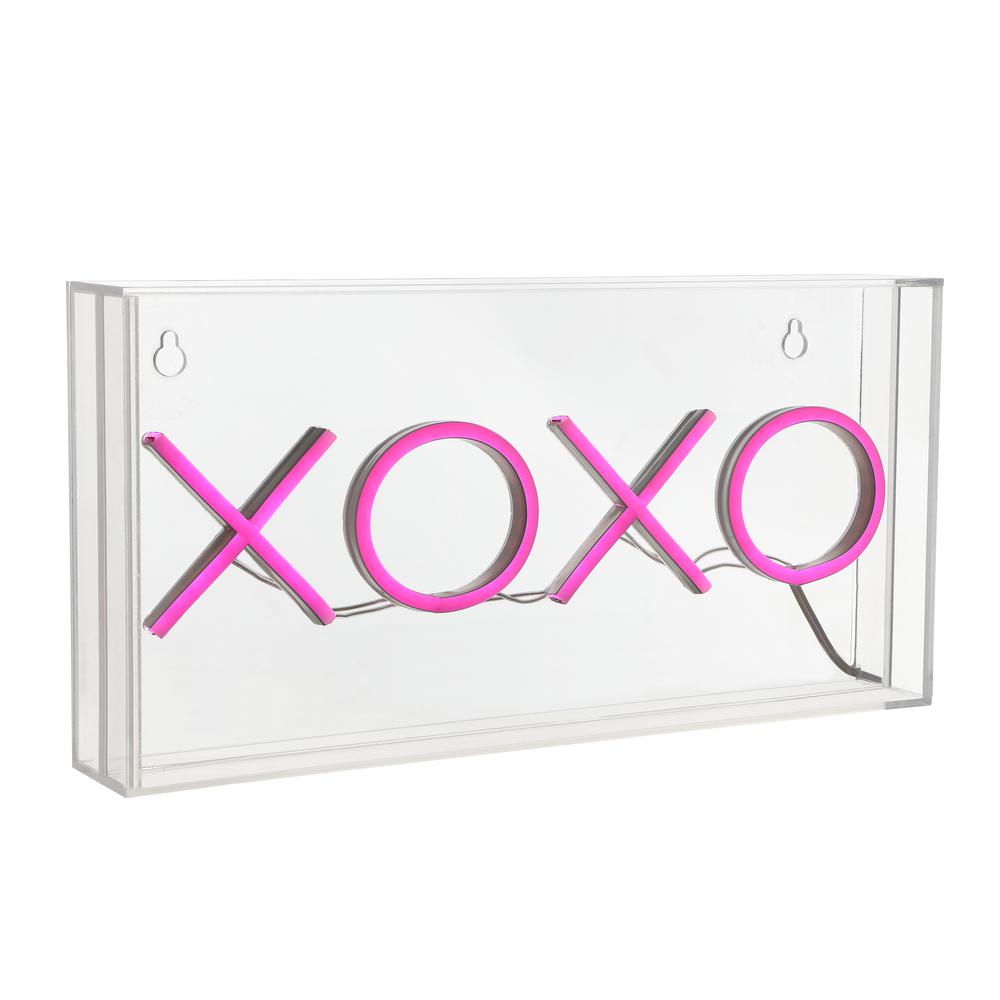 Xoxo Contemporary Glam Acrylic Box USB Operated LED Neon Light. Picture 1
