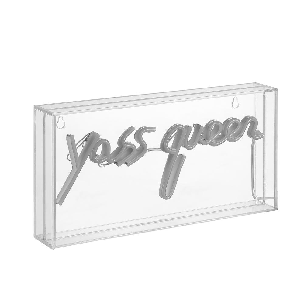 Yass Queen Contemporary Glam Acrylic Box USB Operated LED Neon Light. Picture 2