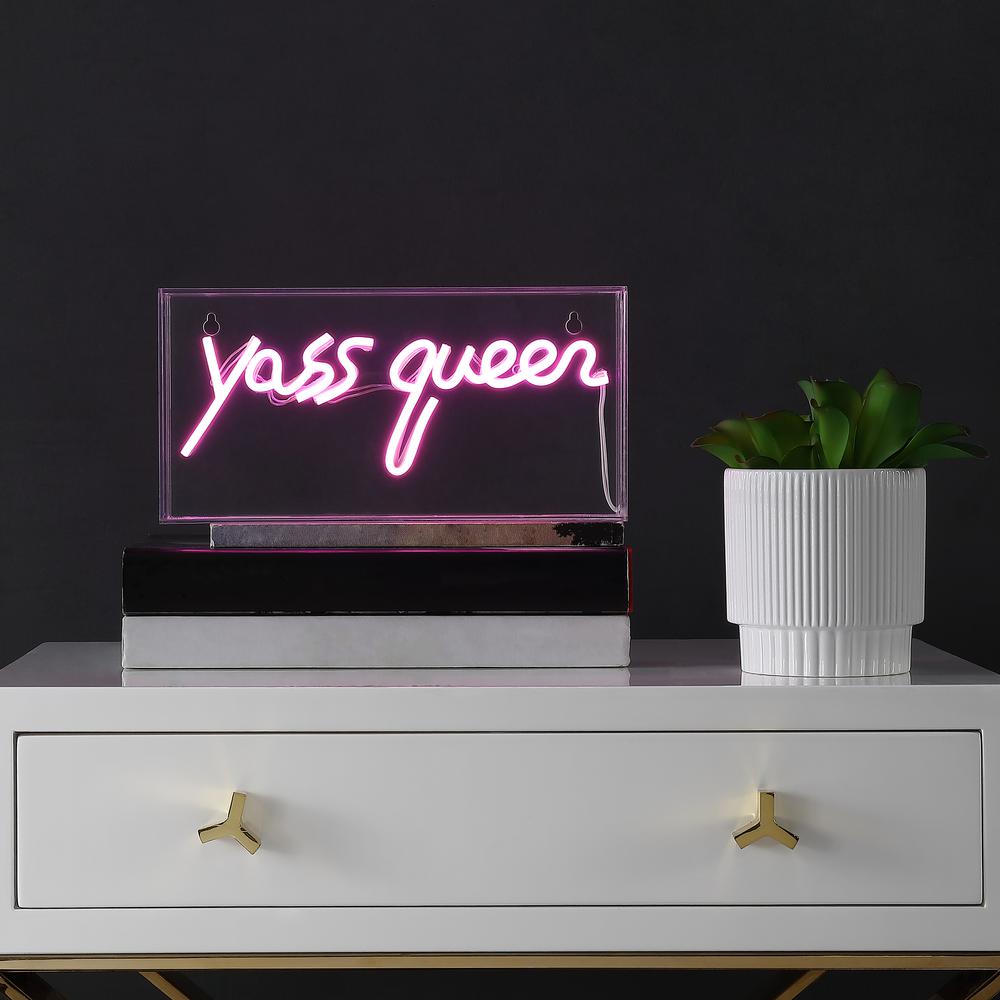Yass Queen Contemporary Glam Acrylic Box USB Operated LED Neon Light. Picture 3