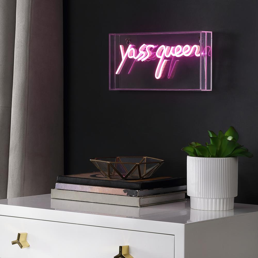 Yass Queen Contemporary Glam Acrylic Box USB Operated LED Neon Light. Picture 4