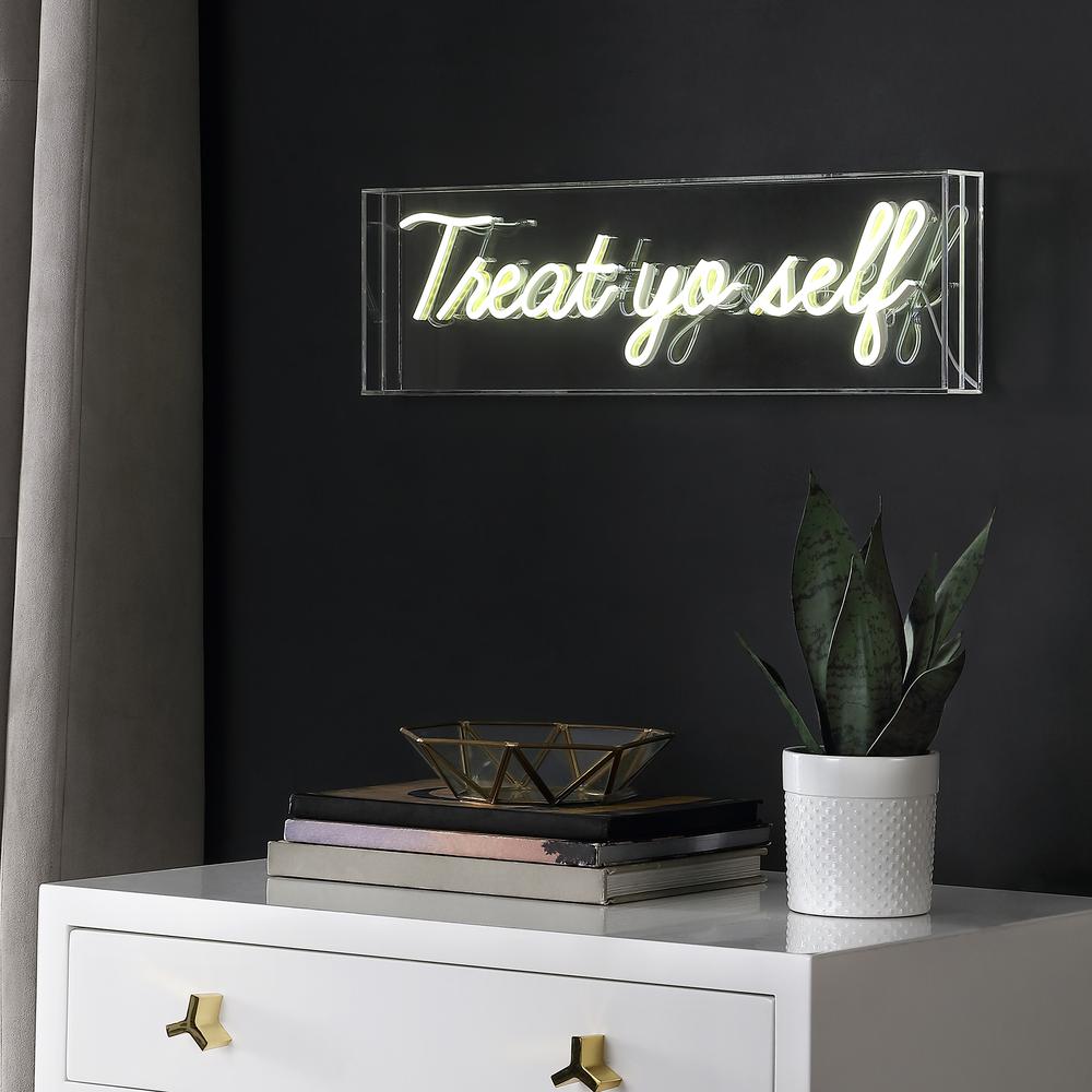 Treat Yo Self Contemporary Glam Acrylic Box USB Operated LED Neon Light. Picture 4