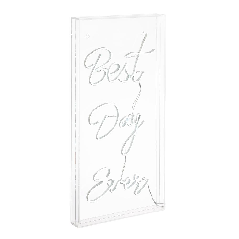Best Day Ever Contemporary Glam Acrylic Box USB Operated LED Neon Light. Picture 4