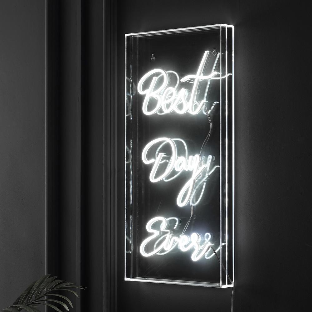 Best Day Ever Contemporary Glam Acrylic Box USB Operated LED Neon Light. Picture 2