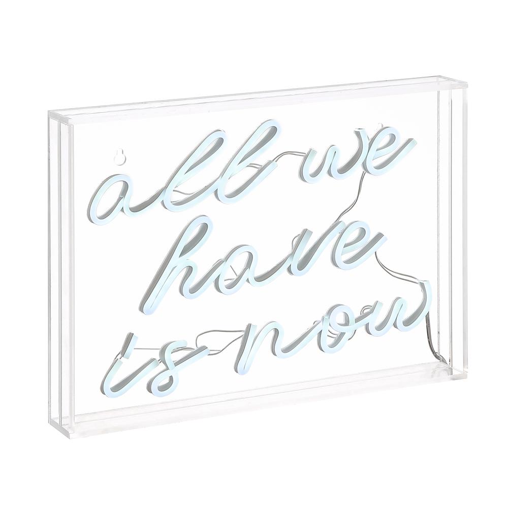 All We Have Is Now Contemporary Glam Acrylic Box Usb Operated Led Neon Light. Picture 4