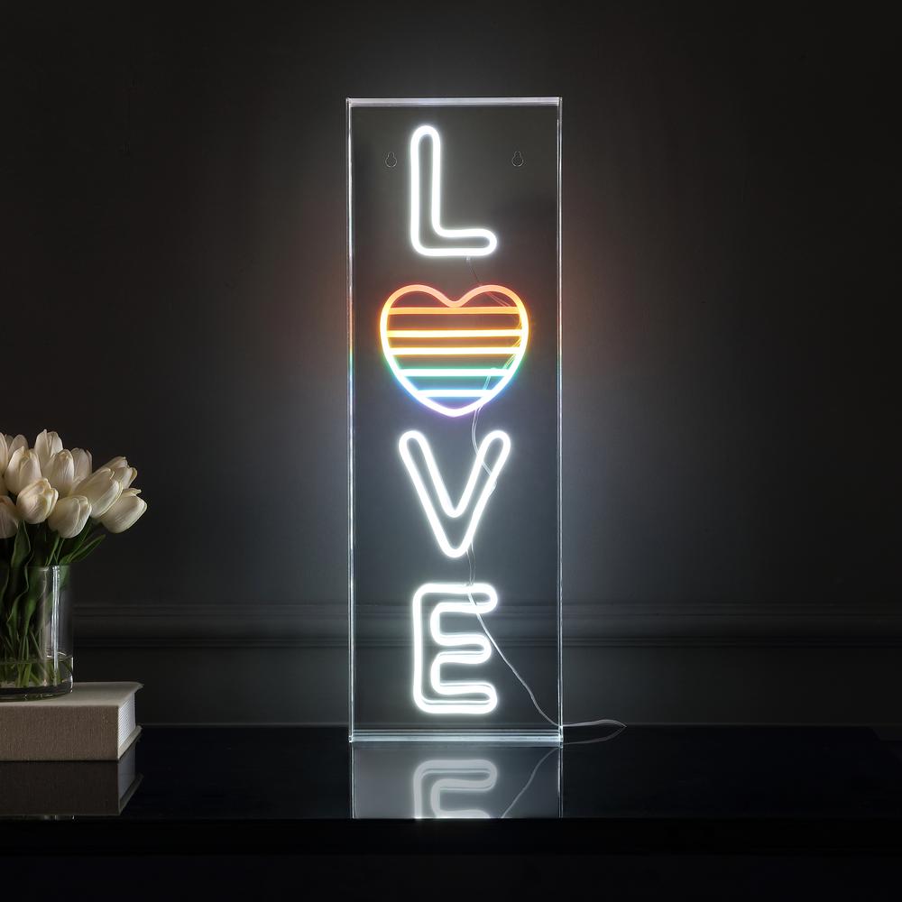 Love Contemporary Glam Acrylic Box USB Operated LED Neon Light. Picture 5