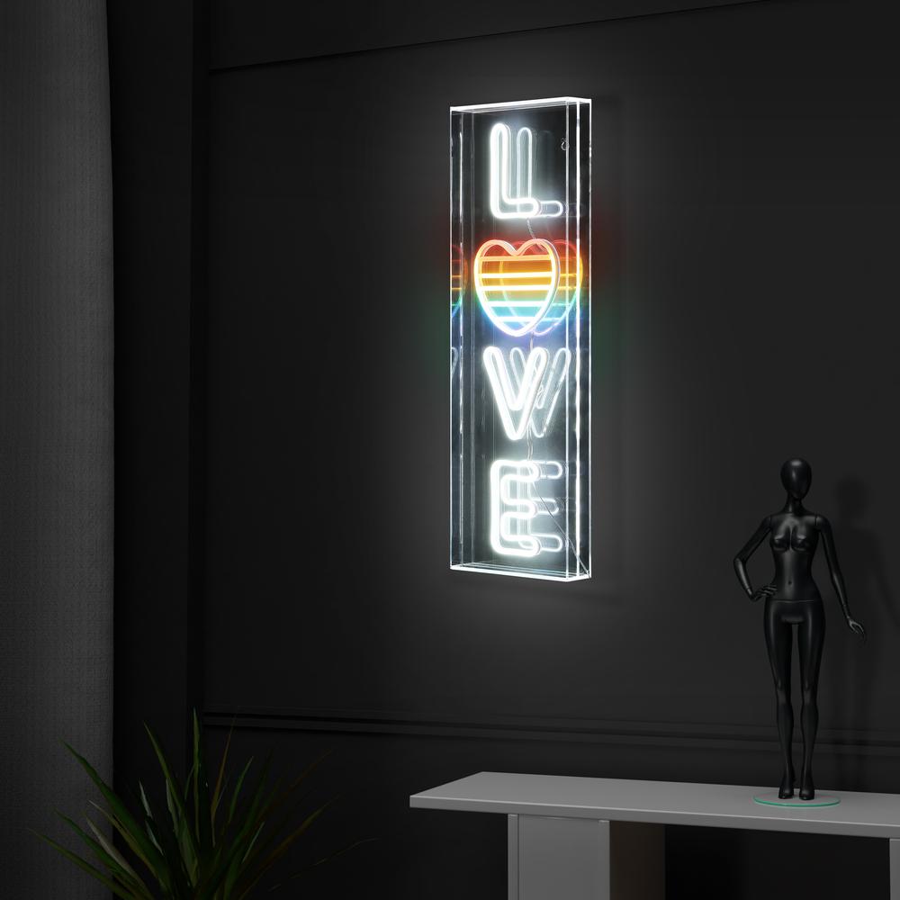 Love Contemporary Glam Acrylic Box USB Operated LED Neon Light. Picture 7
