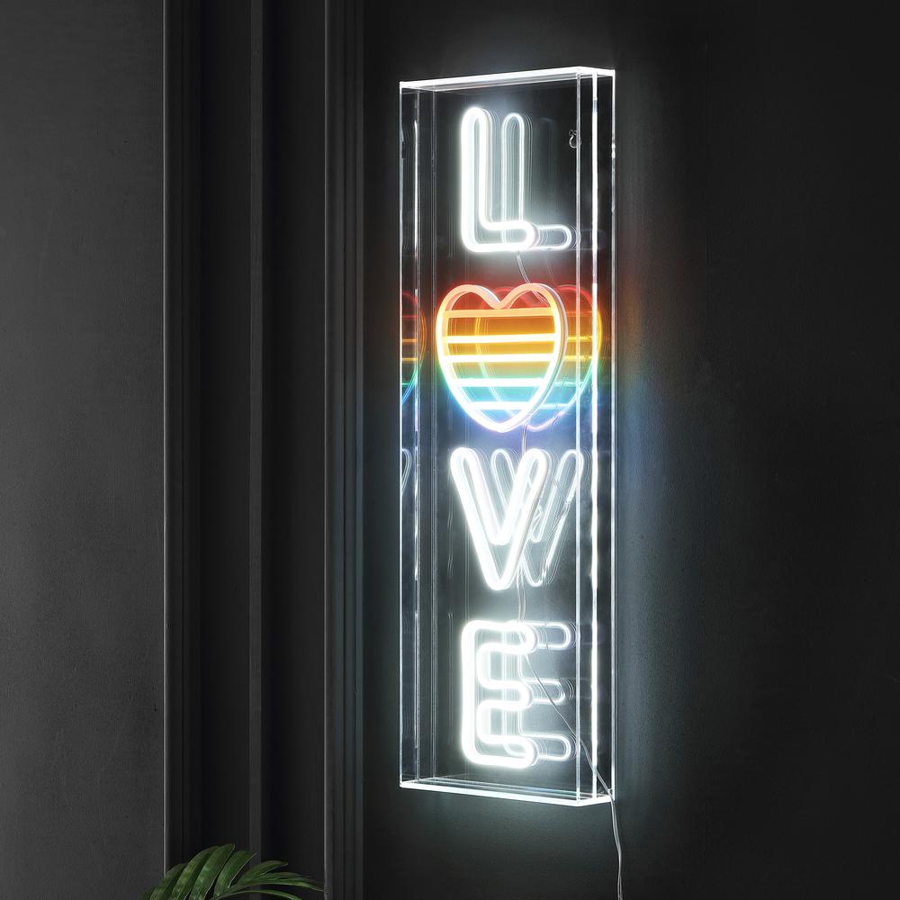 Love Contemporary Glam Acrylic Box USB Operated LED Neon Light. Picture 2