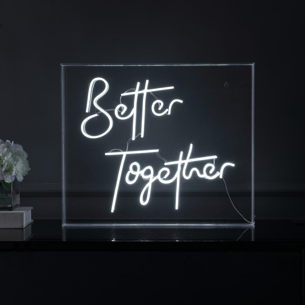 Better Together Contemporary Glam Acrylic Box USB Operated LED Neon Light. Picture 5