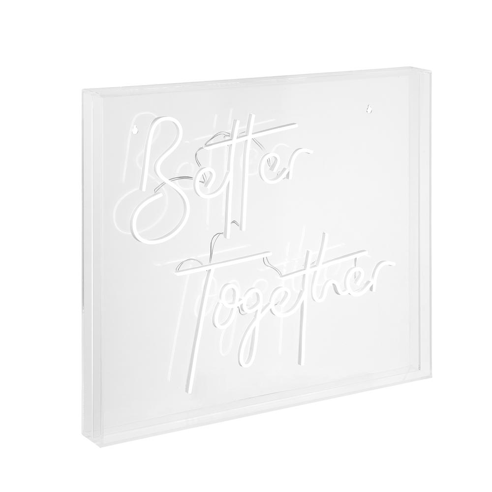 Better Together Contemporary Glam Acrylic Box Usb Operated Led Neon Light. Picture 4