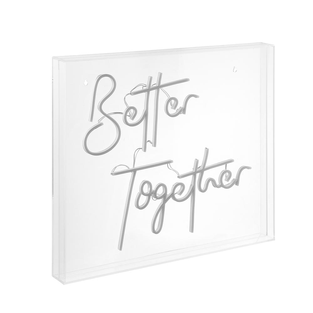 Better Together Contemporary Glam Acrylic Box USB Operated LED Neon Light. Picture 1