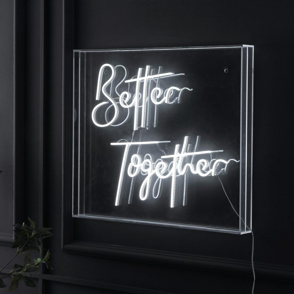 Better Together Contemporary Glam Acrylic Box USB Operated LED Neon Light. Picture 2