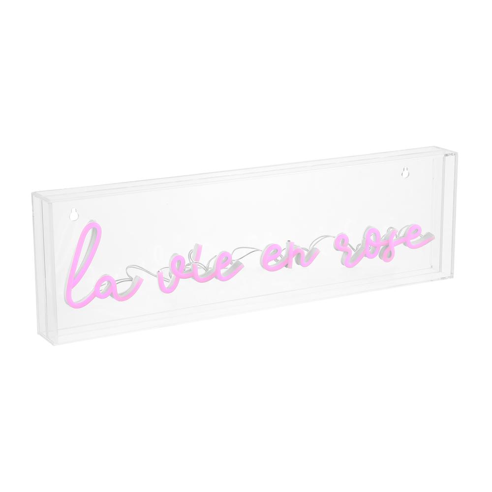 La Vie En Rose Contemporary Glam Acrylic Box USB Operated LED Neon Light. Picture 4