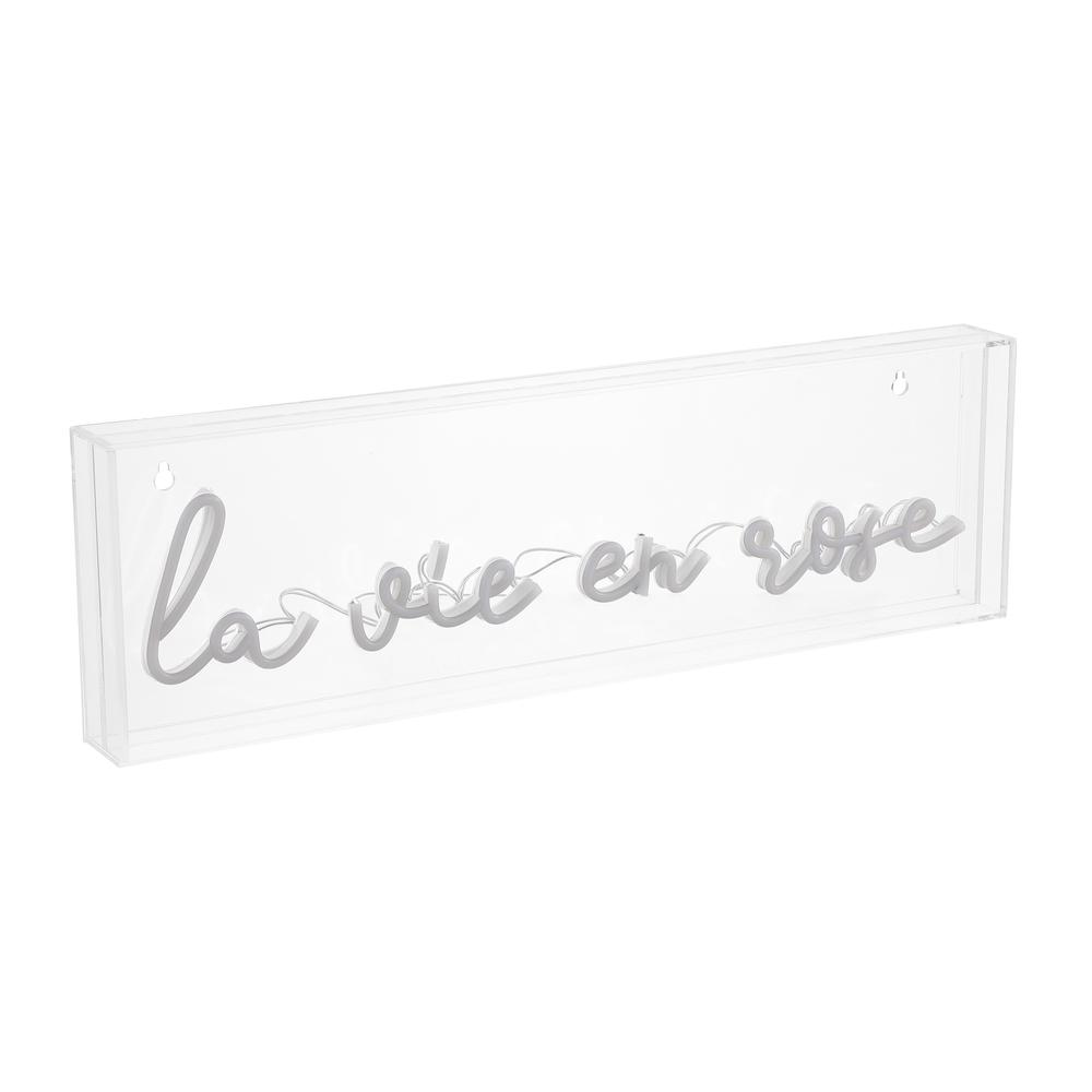 La Vie En Rose Contemporary Glam Acrylic Box USB Operated LED Neon Light. Picture 1