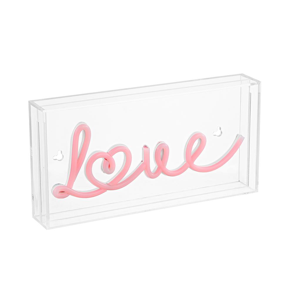 Love Contemporary Glam Acrylic Box Usb Operated Led Neon Light. Picture 4
