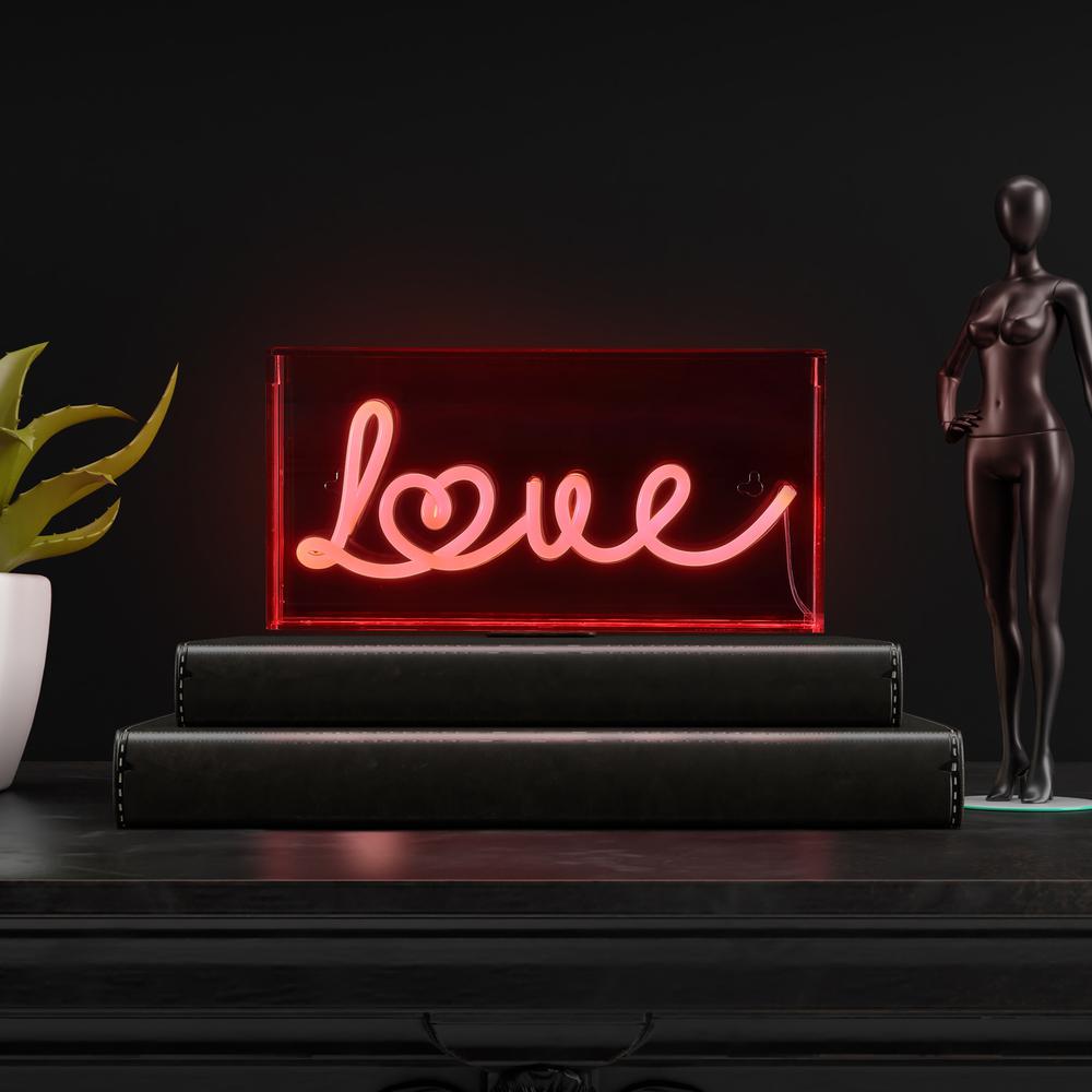 Love Contemporary Glam Acrylic Box USB Operated LED Neon Light. Picture 6