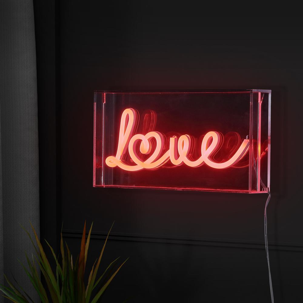 Love Contemporary Glam Acrylic Box USB Operated LED Neon Light. Picture 7