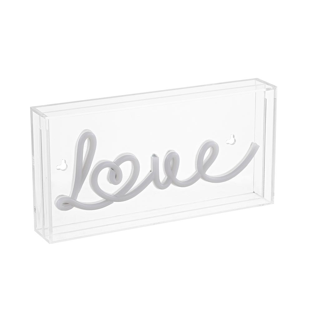 Love Contemporary Glam Acrylic Box USB Operated LED Neon Light. Picture 1