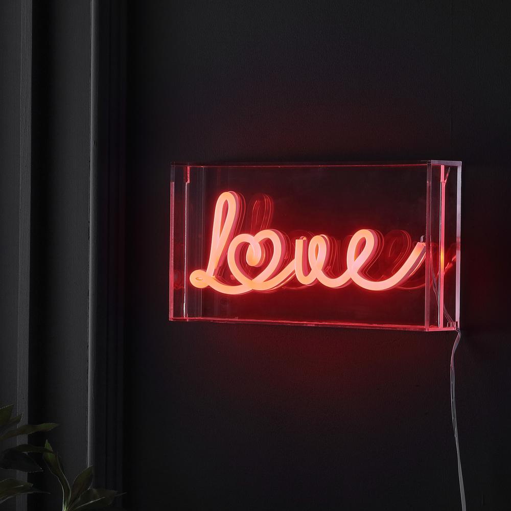 Love Contemporary Glam Acrylic Box Usb Operated Led Neon Light. Picture 2
