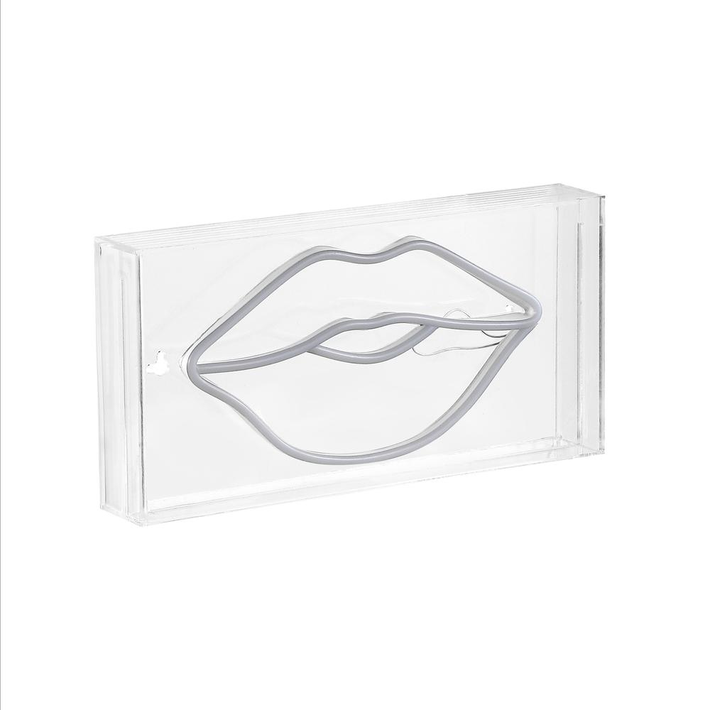 Lips Contemporary Glam Acrylic Box USB Operated LED Neon Light. Picture 1