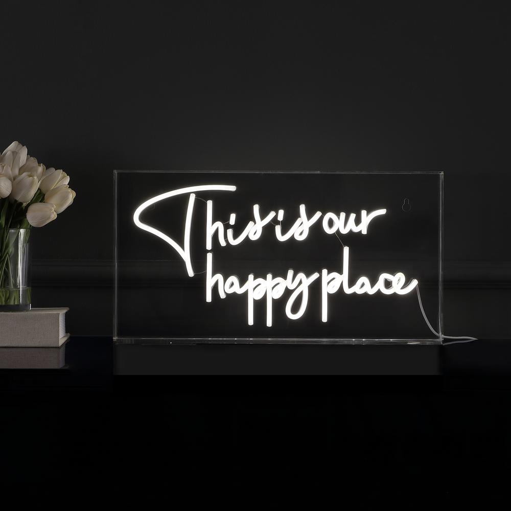 This Is Your Happy Place Glam Acrylic Box USB Operated LED Neon Light. Picture 5